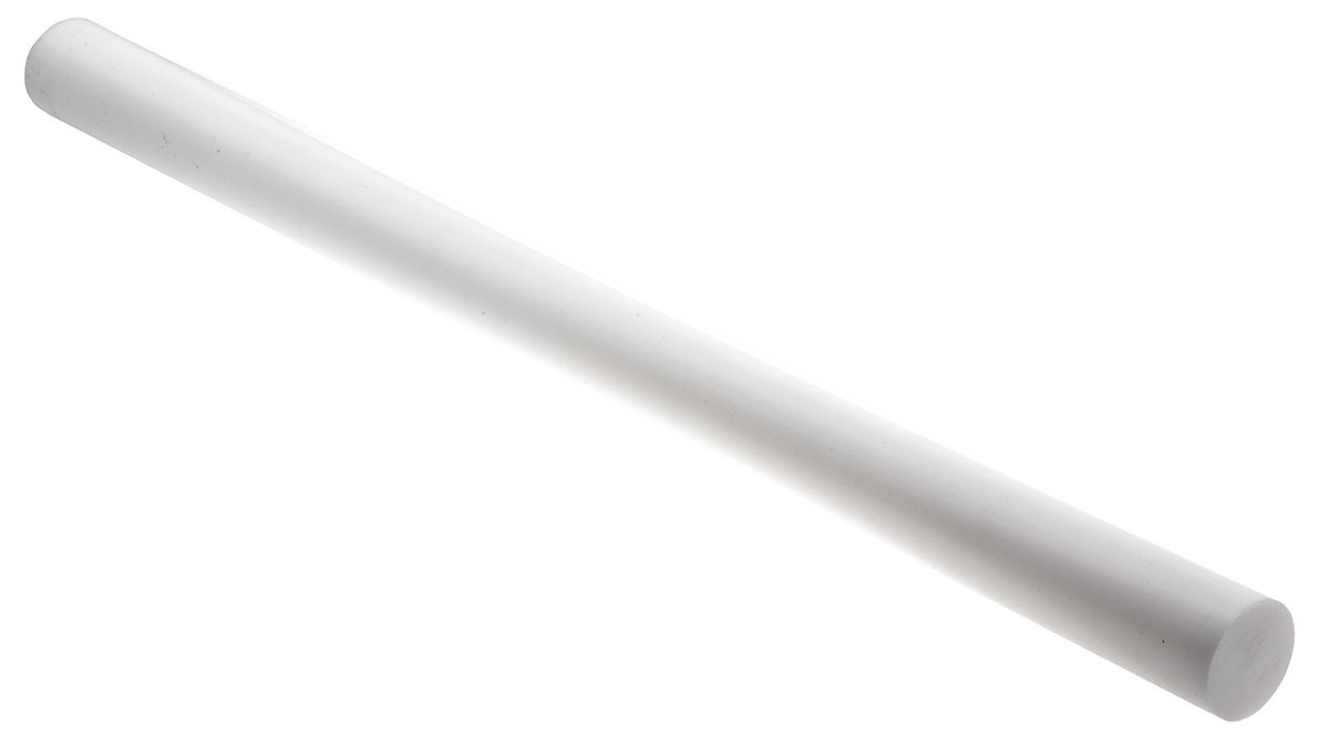 RS PRO Opaque Fluoroplastics PTFE Rod, 500 mm x 32 mm Diameter