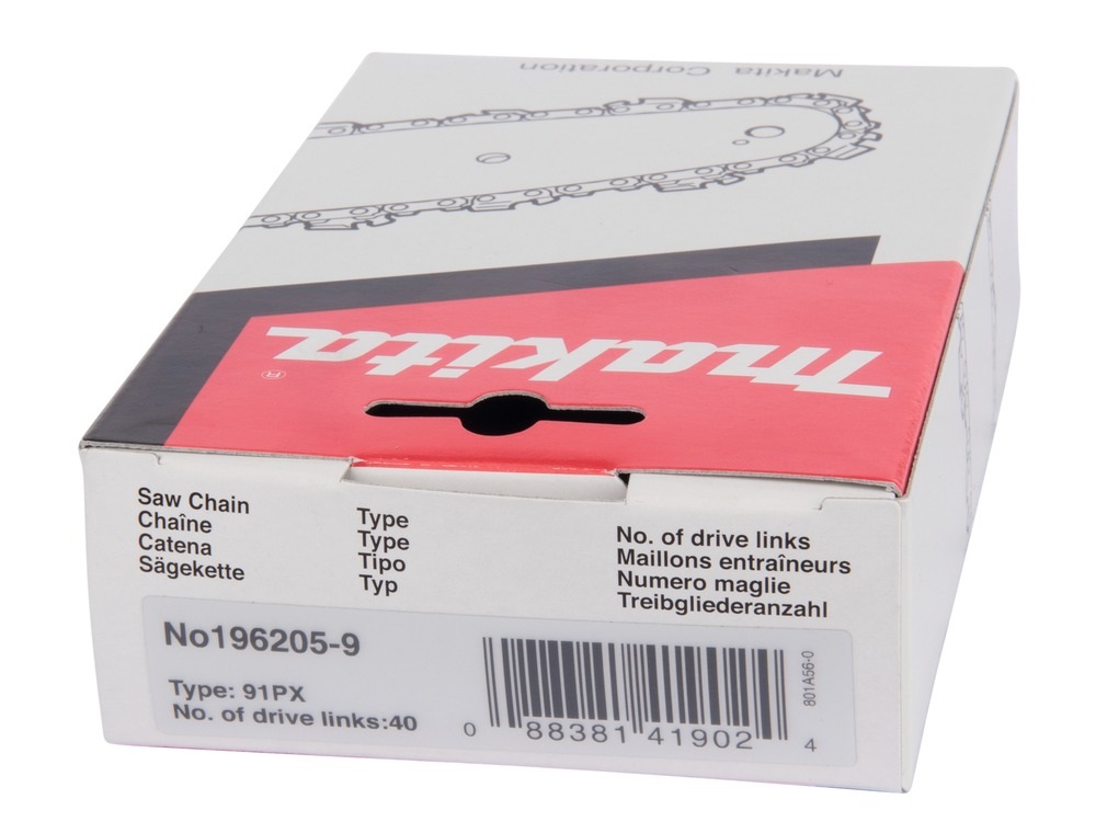 196205-9 Makita  250 mm Chainsaw Chain, 0.05 in Guage, 9.5 mm Pitch for use with DCS230T, DUC252