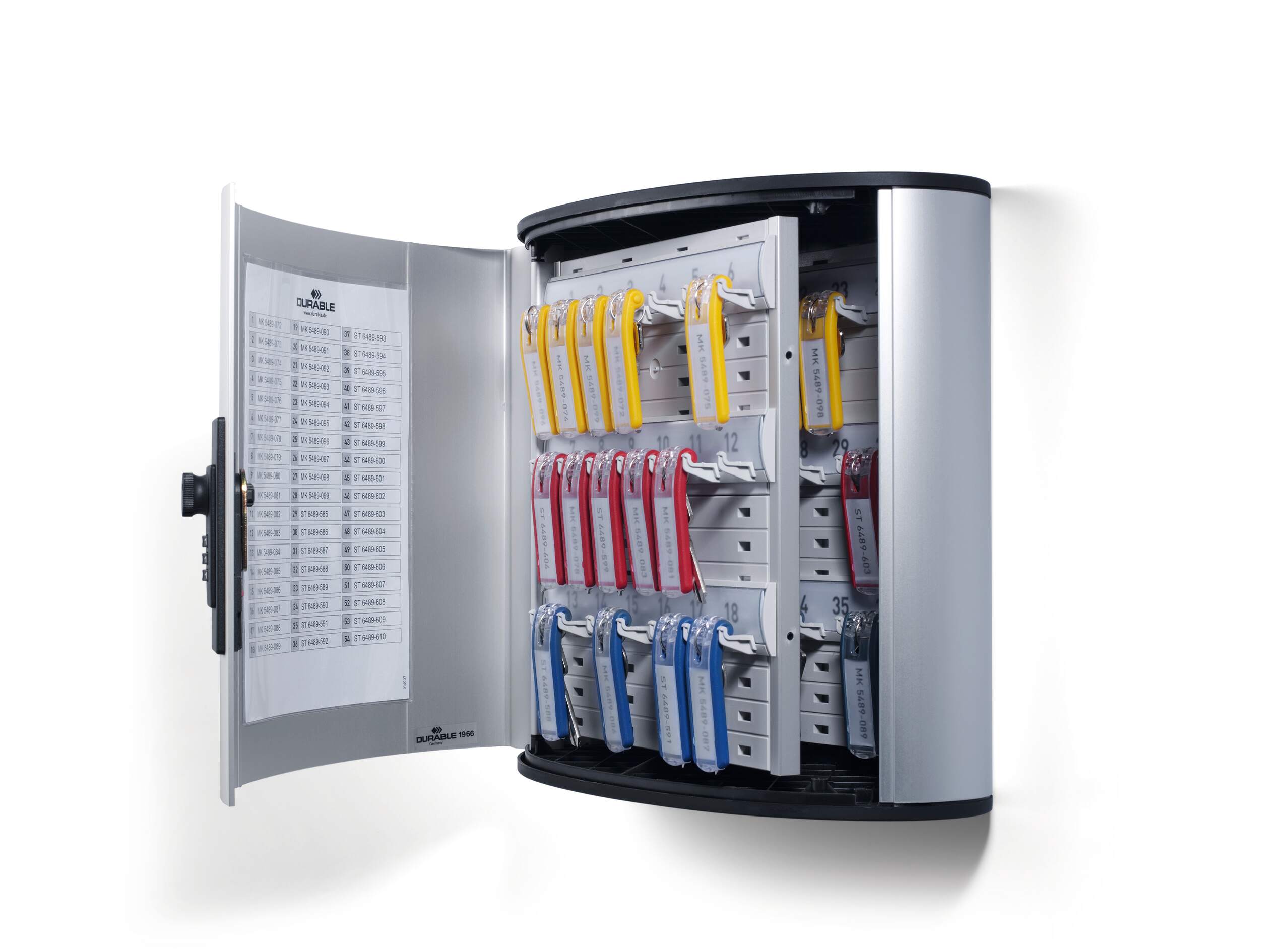 196623 Durable  Silver Aluminium Key Cabinet Wall