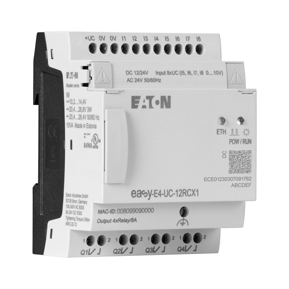 197212-easy-e4-uc-12rcx1 Eaton easyE4 Series Logic Module, Relay Output, 8-Input, Analogue Input