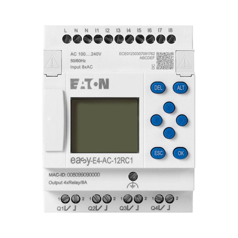 197215-easy-e4-ac-12rc1 Eaton easyE4 Series Control Relay, Digital Output, 8-Input, Digital Input