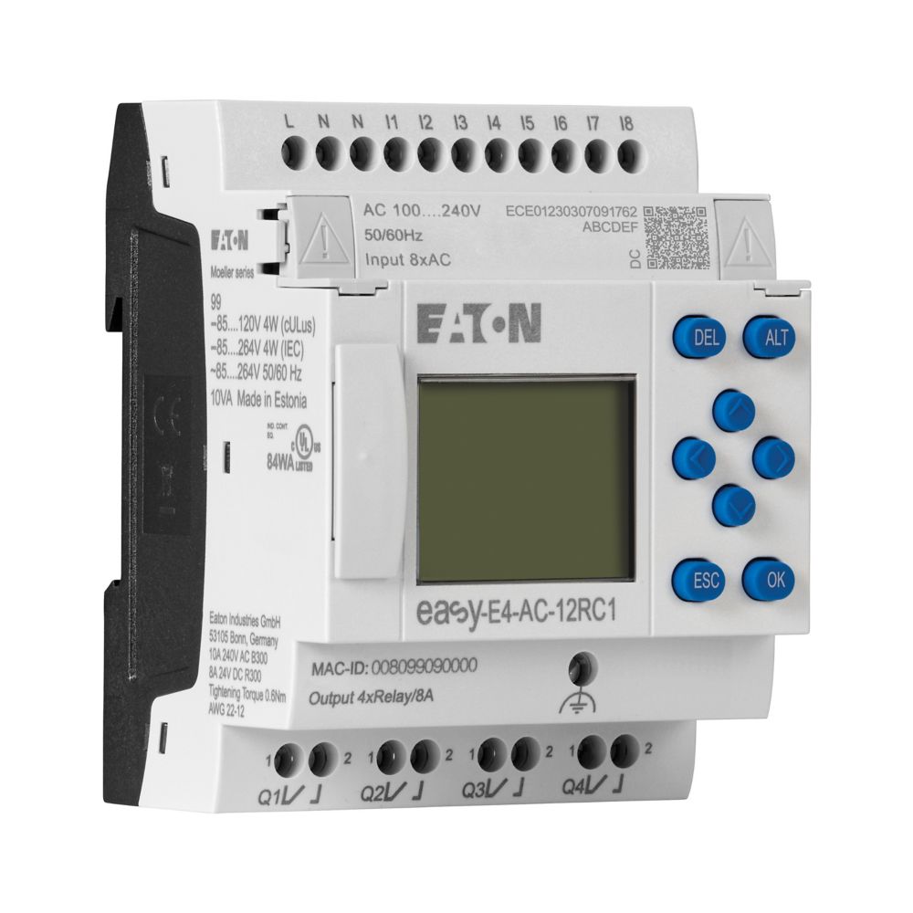 197215-easy-e4-ac-12rc1 Eaton easyE4 Series Control Relay, Digital Output, 8-Input, Digital Input