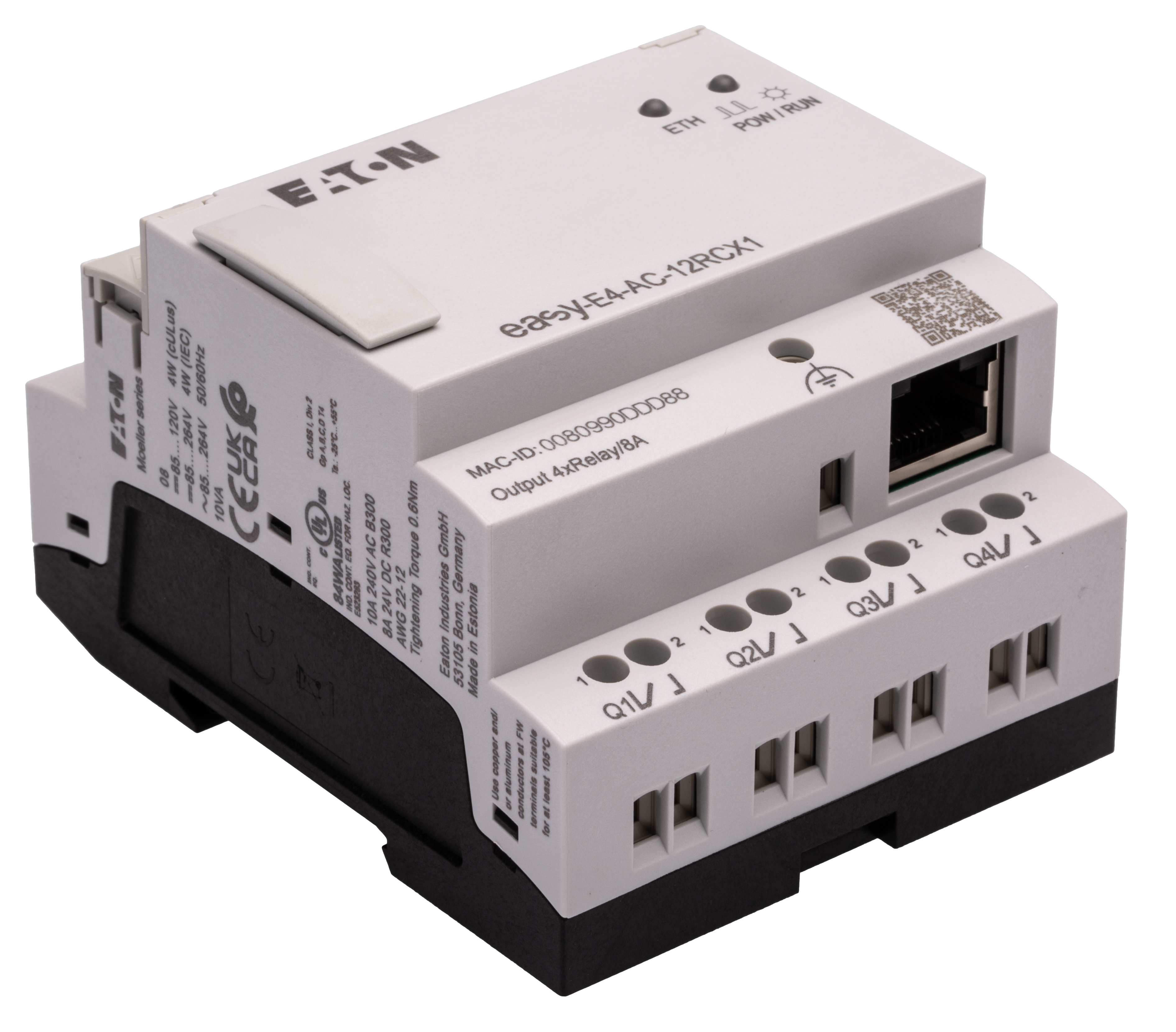 197216-easy-e4-ac-12rcx1 Eaton easyE4 Series Control Relay, Digital Output, 8-Input, Digital Input
