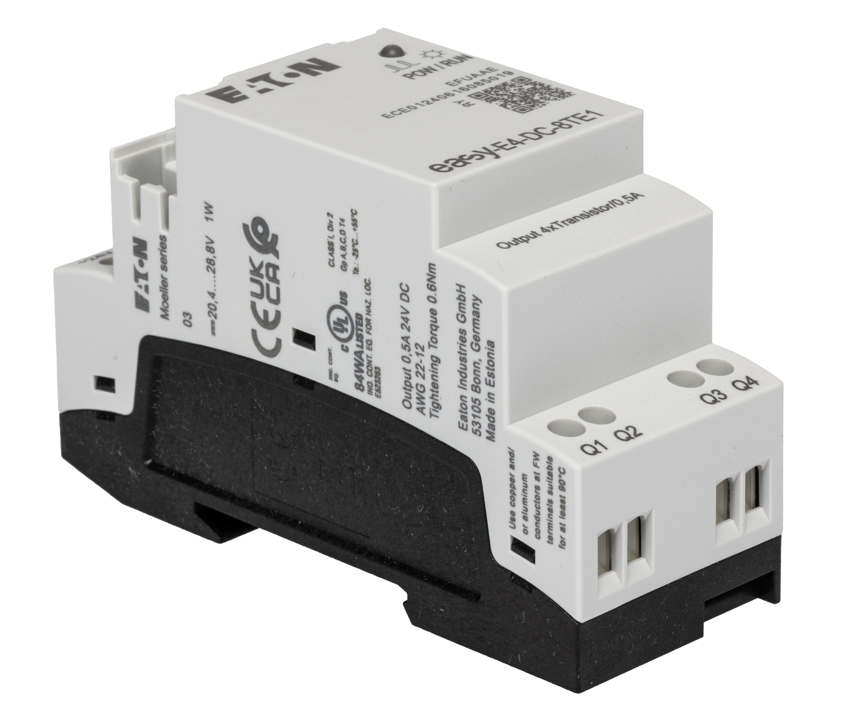 197219-easy-e4-dc-8te1 Eaton EasyE4 Series Logic Module, Transistor Output, 4-Input, Digital Input
