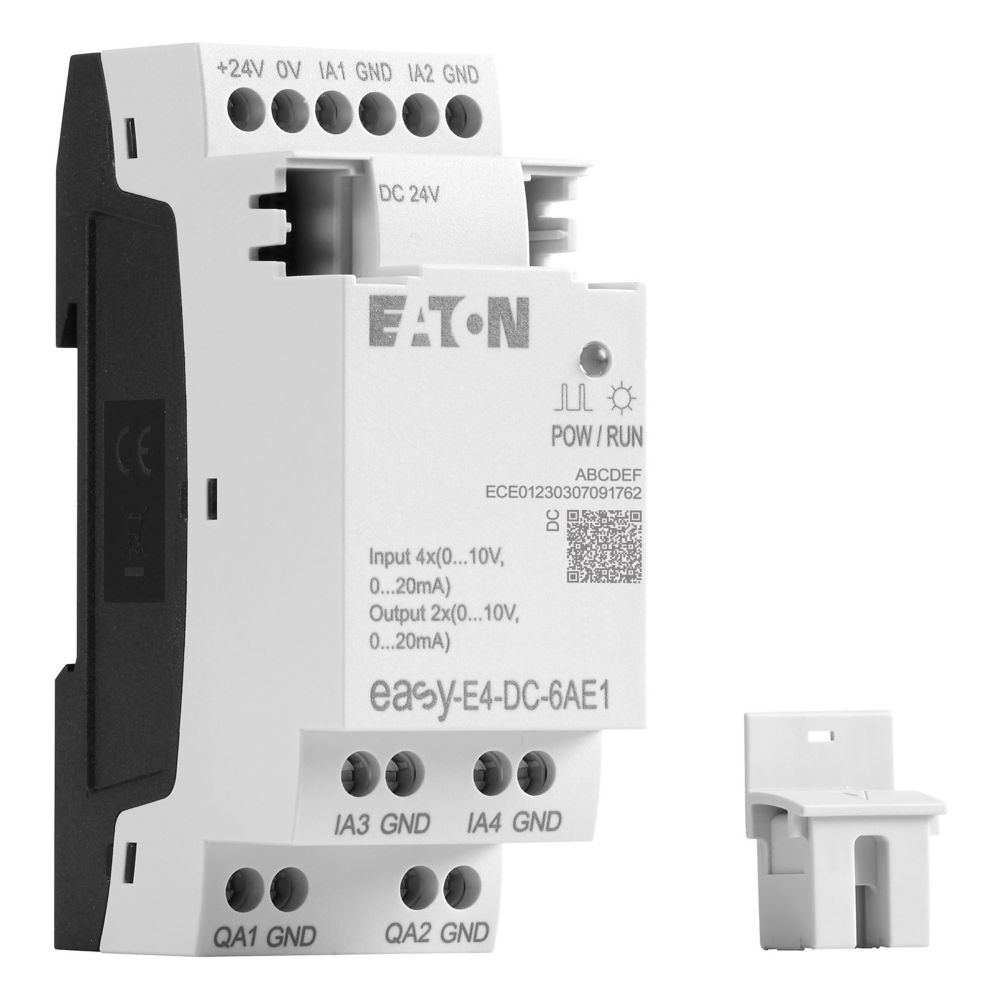 197223-easy-e4-dc-6ae1 Eaton easyE4 Series Logic Module, Analogue Output, 4-Input, Analogue Input