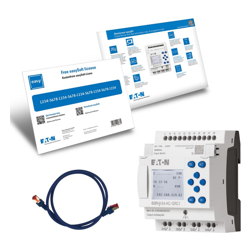 Eaton easyE4 Series Starter Kit, Relay Output, 8-Input, Digital Input