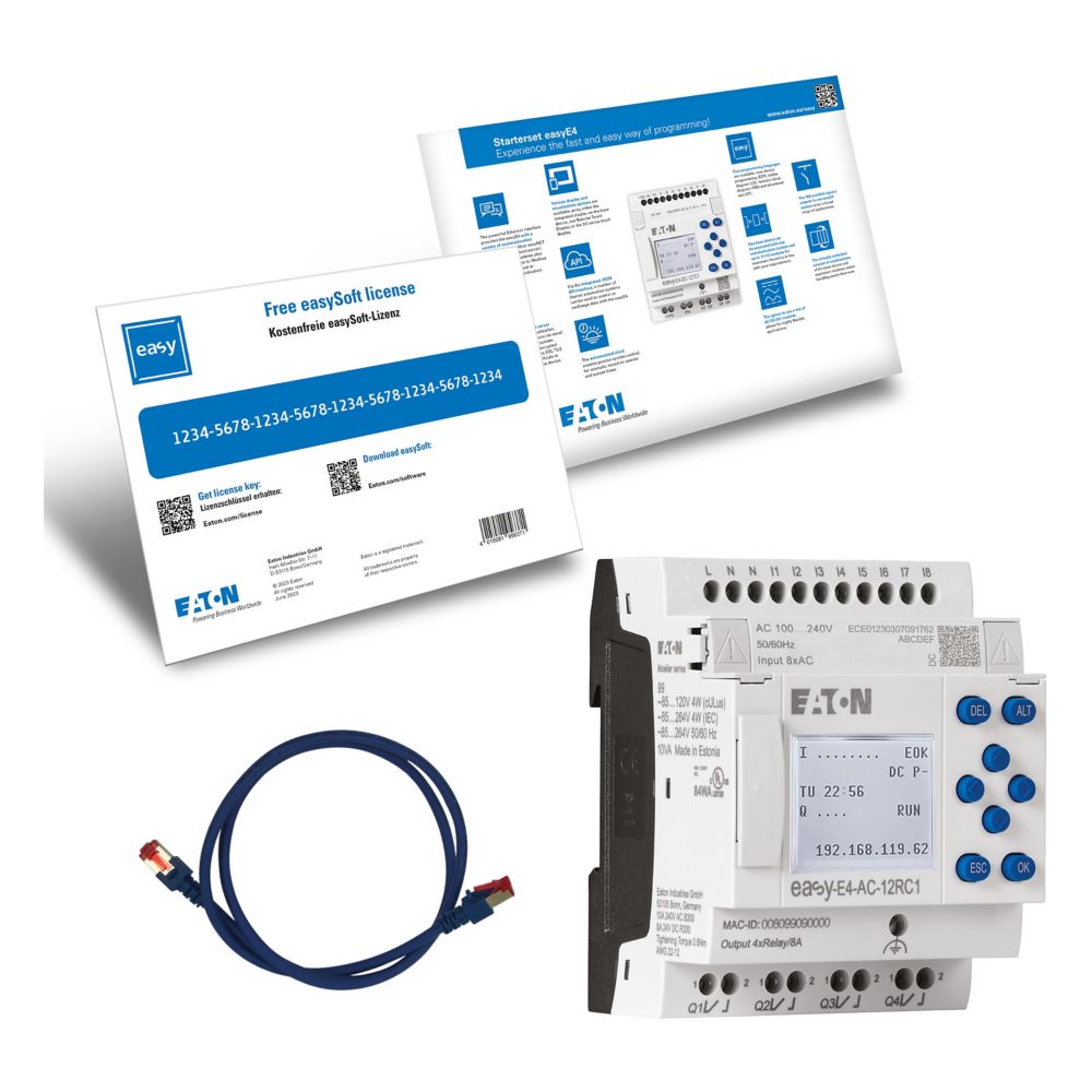 197229-easy-box-e4-ac1 Eaton easyE4 Series Starter Kit, Relay Output, 8-Input, Digital Input