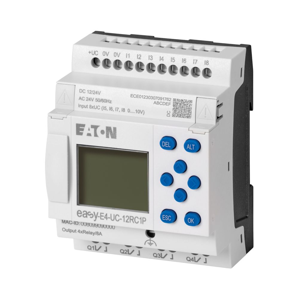 197504-easy-e4-uc-12rc1p Eaton EasyE4 Series Control Relay, Relay Output, 4-Input, Analogue Input