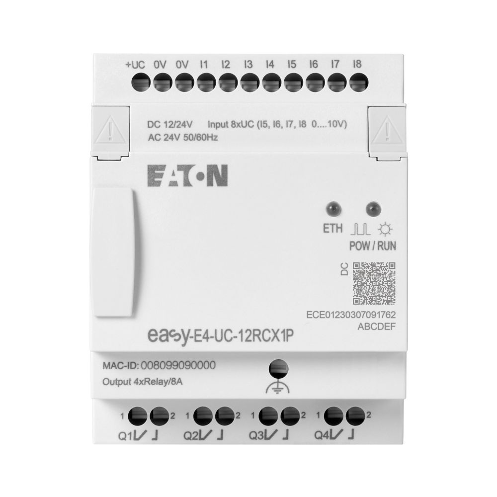 197505-easy-e4-uc-12rcx1p Eaton easyE4 Series Control Relay, Relay Output, 4-Input, Analogue Input