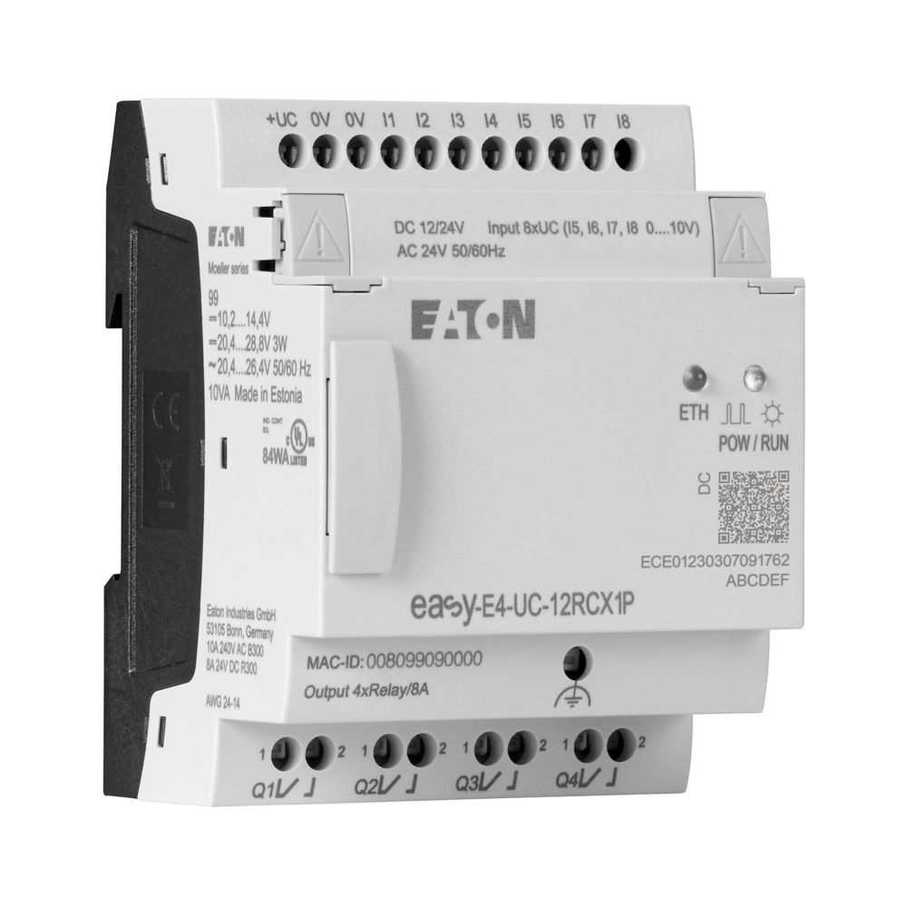 197505-easy-e4-uc-12rcx1p Eaton easyE4 Series Control Relay, Relay Output, 4-Input, Analogue Input