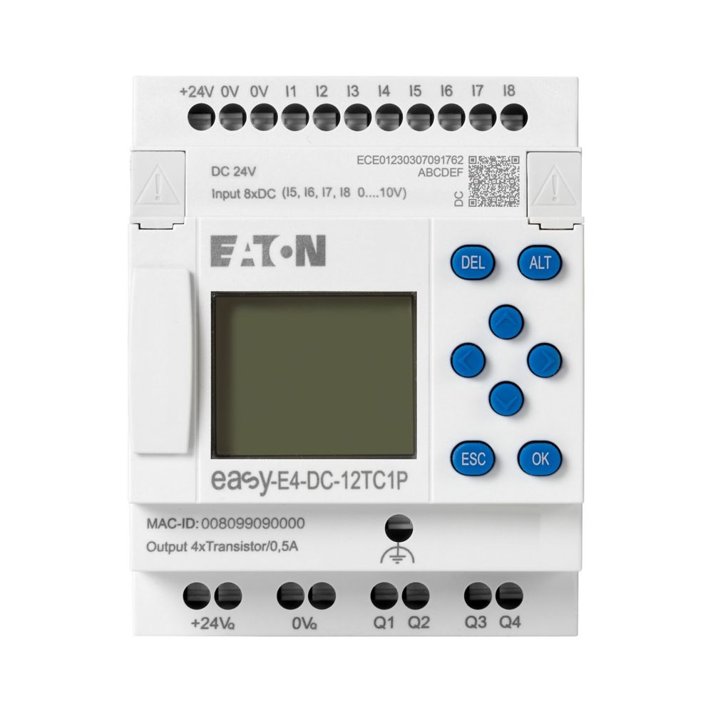 197506-easy-e4-dc-12tc1p Eaton easyE4 Series Control Relay, Relay Output, 4-Input, Analogue Input
