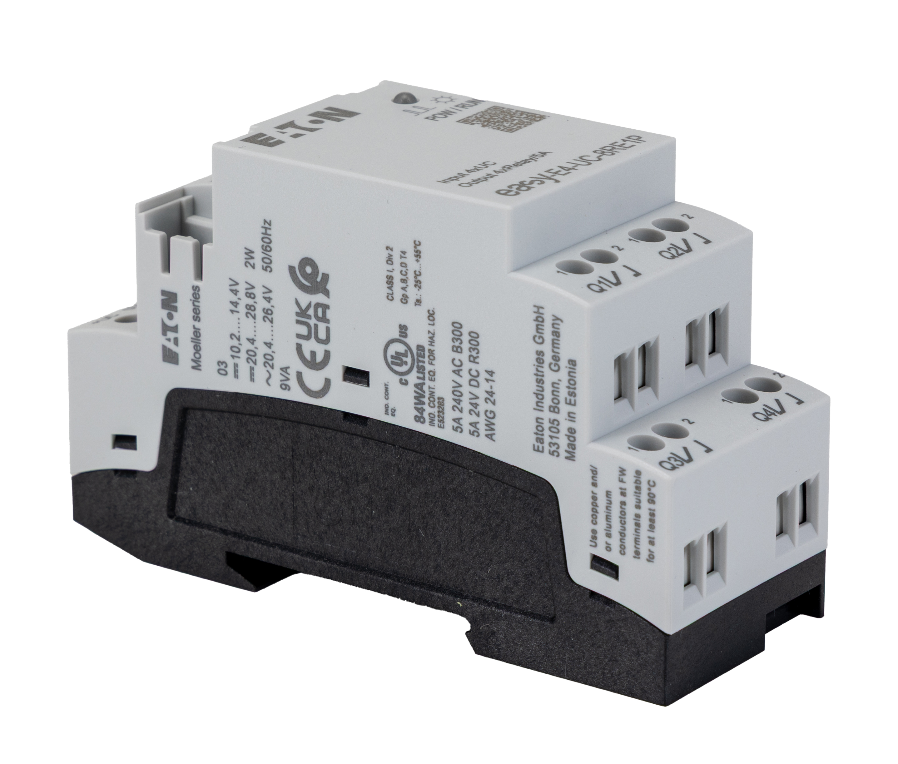 197510-easy-e4-uc-8re1p Eaton easyE4 Series Control Relay, Relay Output, 4-Input, Digital Input