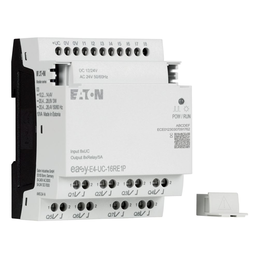 197511-easy-e4-uc-16re1p Eaton easyE4 Series Control Relay, Relay Output, 8-Input, Digital Input