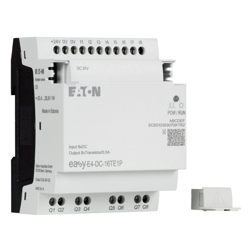 197513-easy-e4-dc-16te1p Eaton easyE4 Series Control Relay, Transistor Output, 8-Input, Digital Input