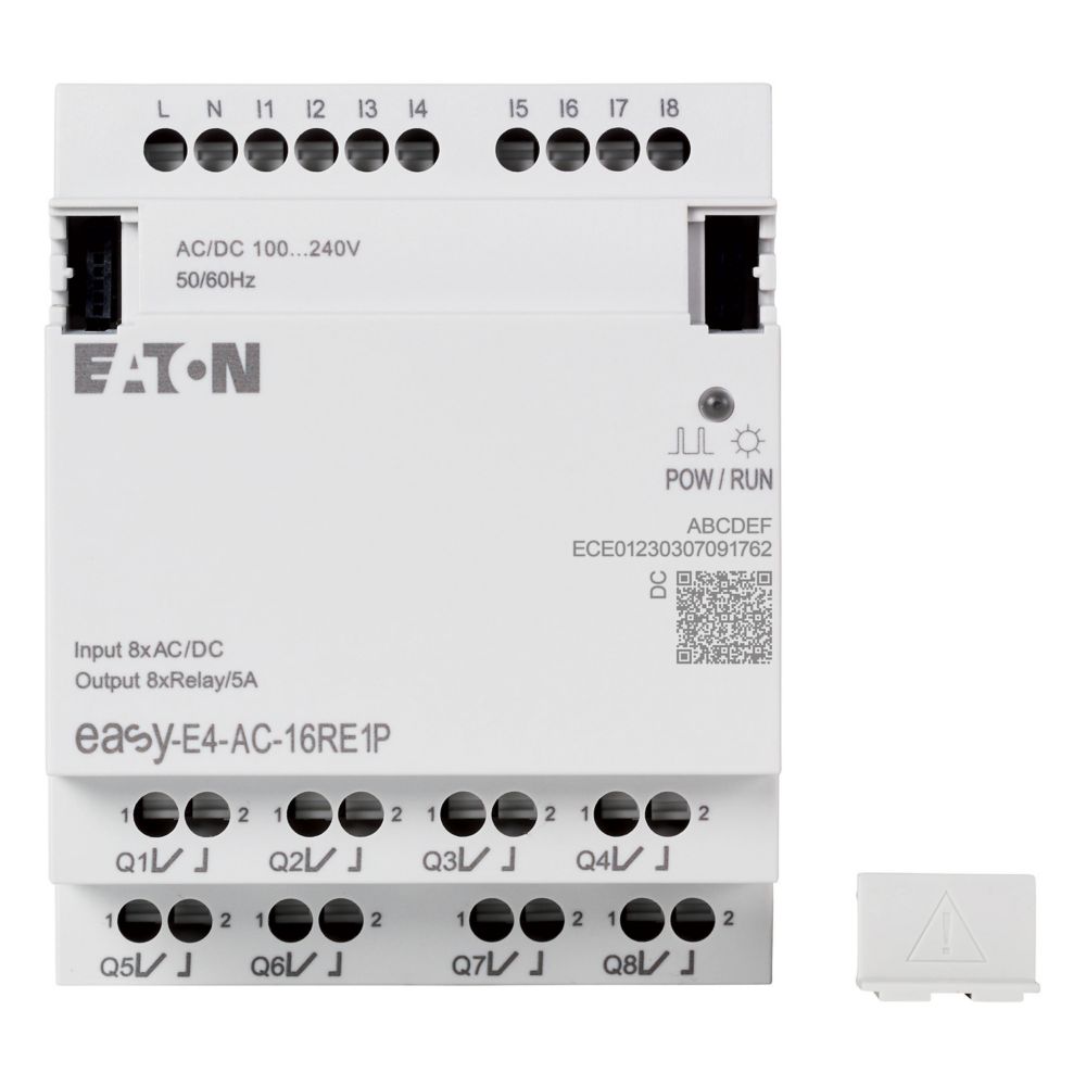 197515-easy-e4-ac-16re1p Eaton easyE4 Series Control Relay, Relay Output, 8-Input, Digital Input