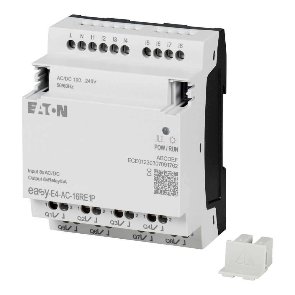 197515-easy-e4-ac-16re1p Eaton easyE4 Series Control Relay, Relay Output, 8-Input, Digital Input