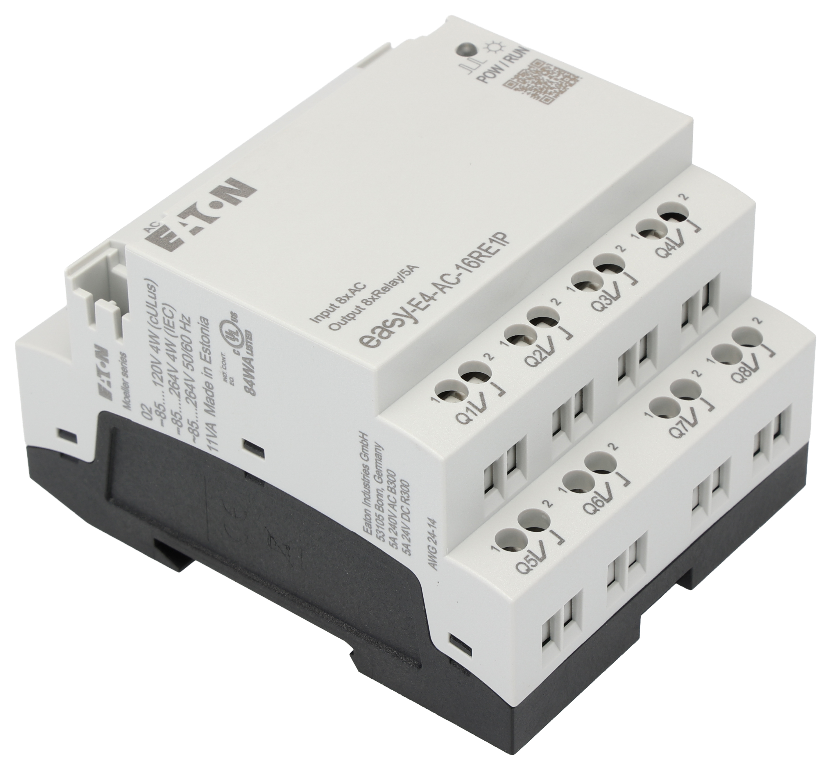 197515-easy-e4-ac-16re1p Eaton easyE4 Series Control Relay, Relay Output, 8-Input, Digital Input