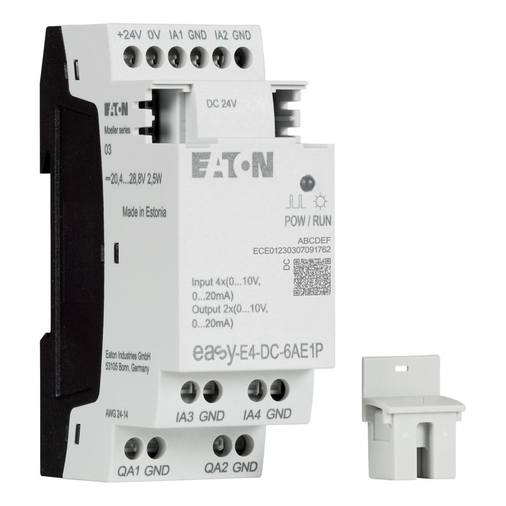 197516-easy-e4-dc-6ae1p Eaton easyE4 Series Control Relay, Relay Output, 4-Input, Analogue Input