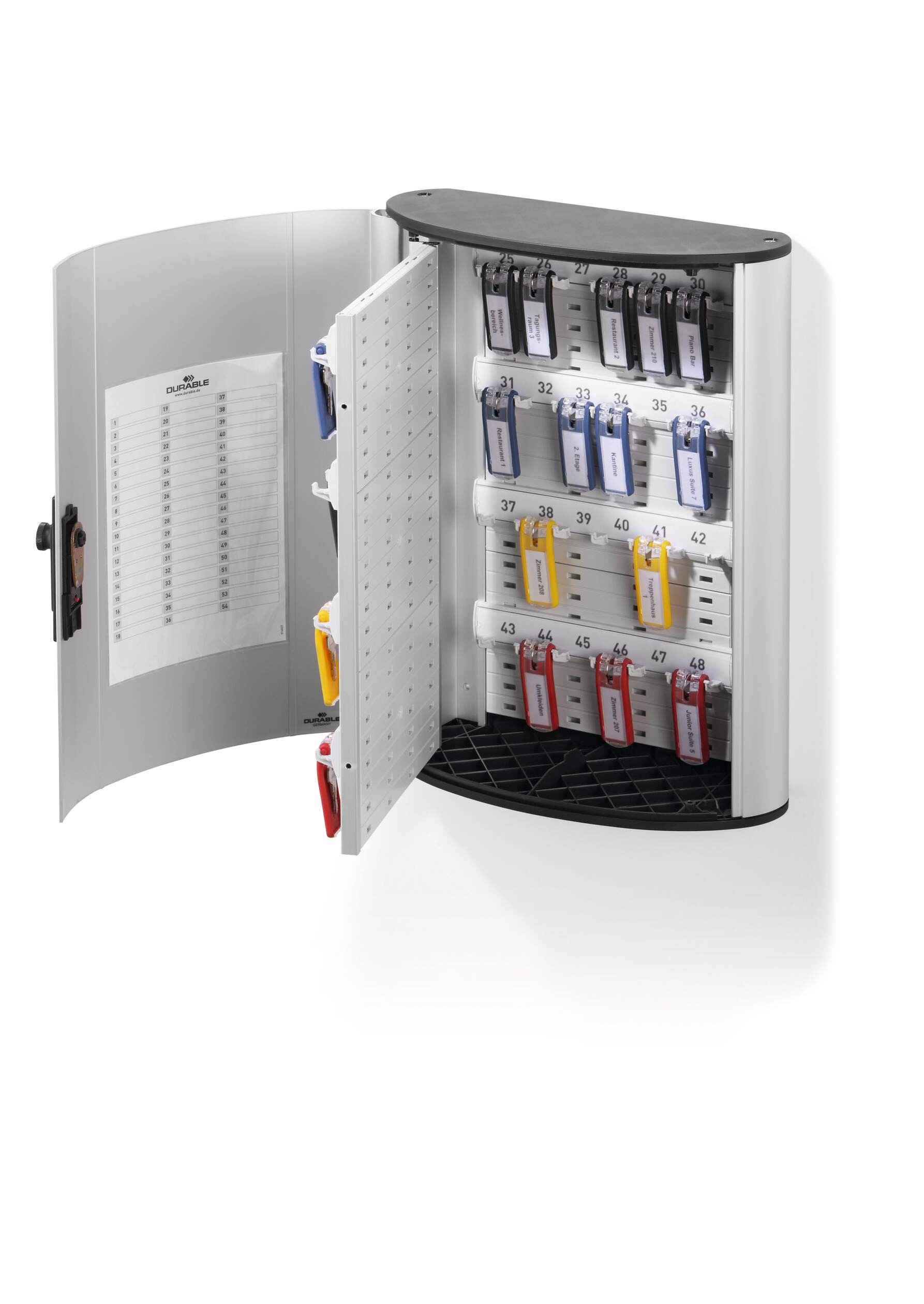 197623 Durable  Silver Aluminium Key Cabinet Wall