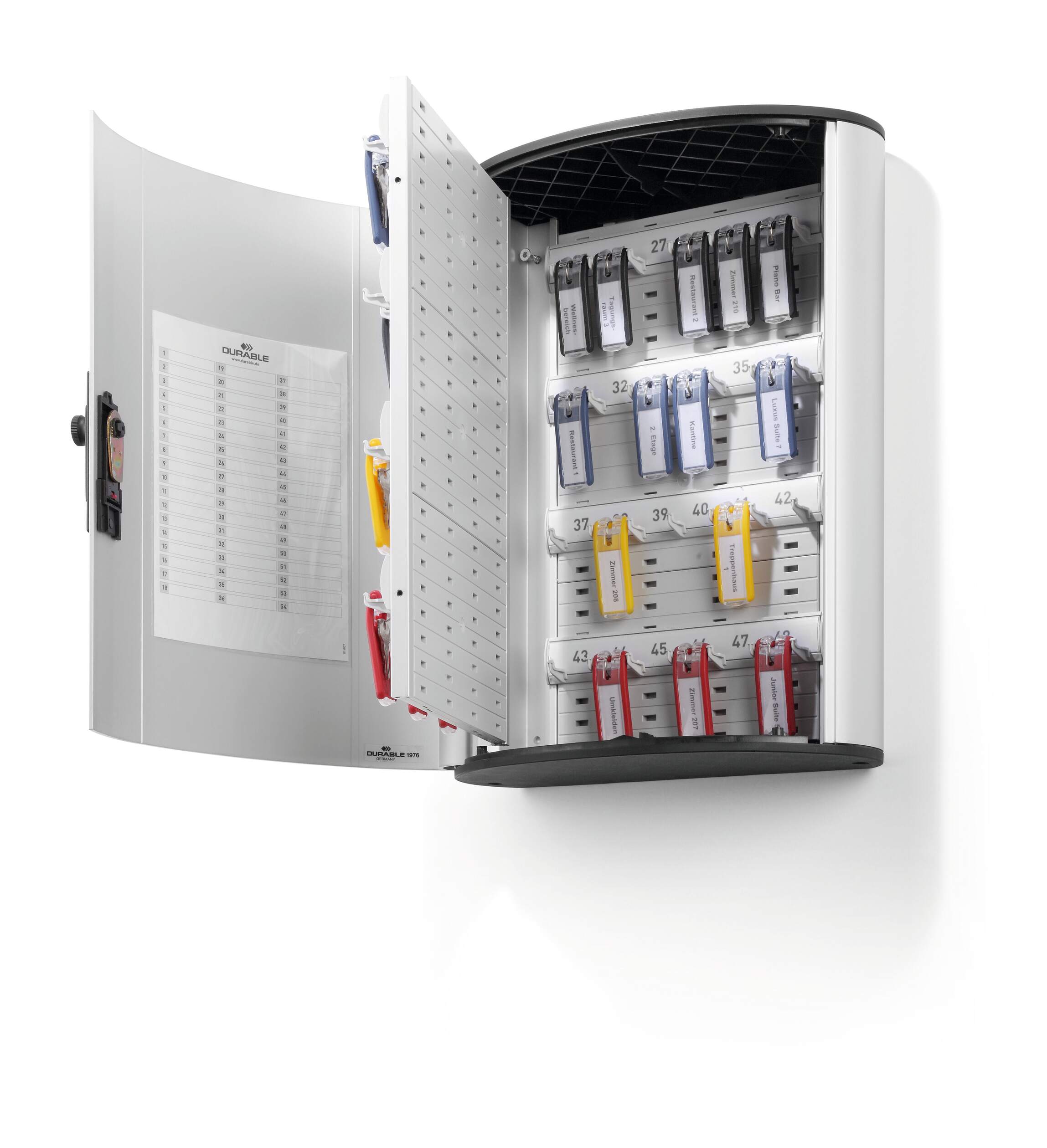 197623 Durable  Silver Aluminium Key Cabinet Wall
