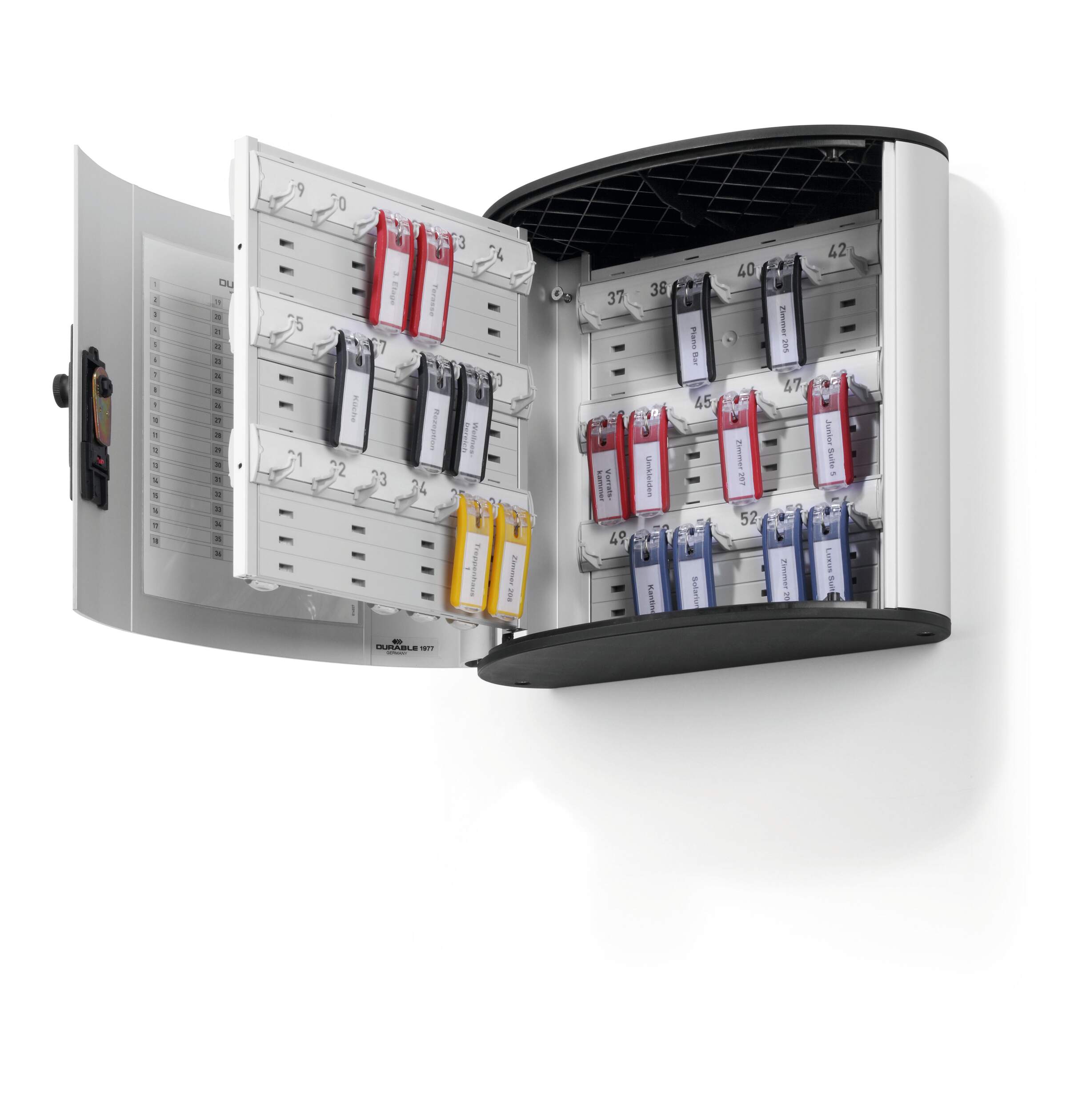 197723 Durable  Silver Aluminium Key Cabinet Wall