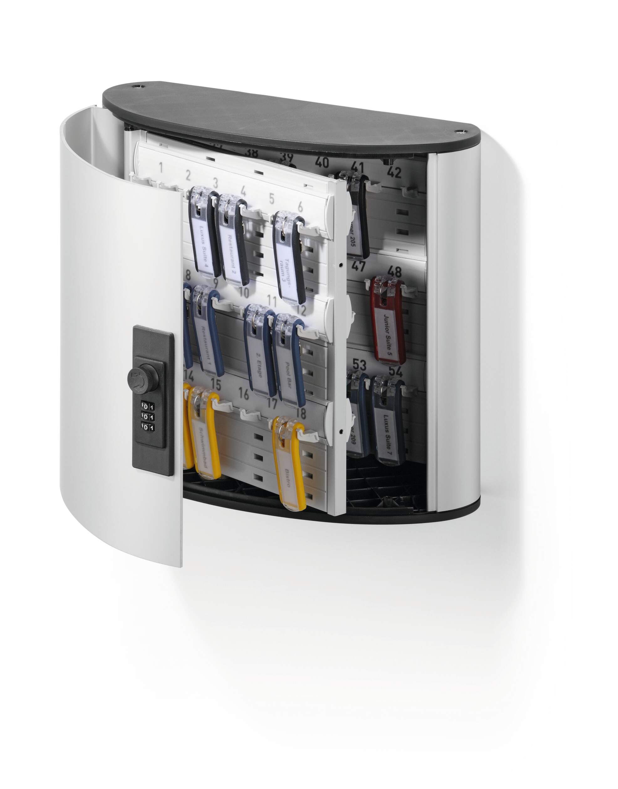 197723 Durable  Silver Aluminium Key Cabinet Wall