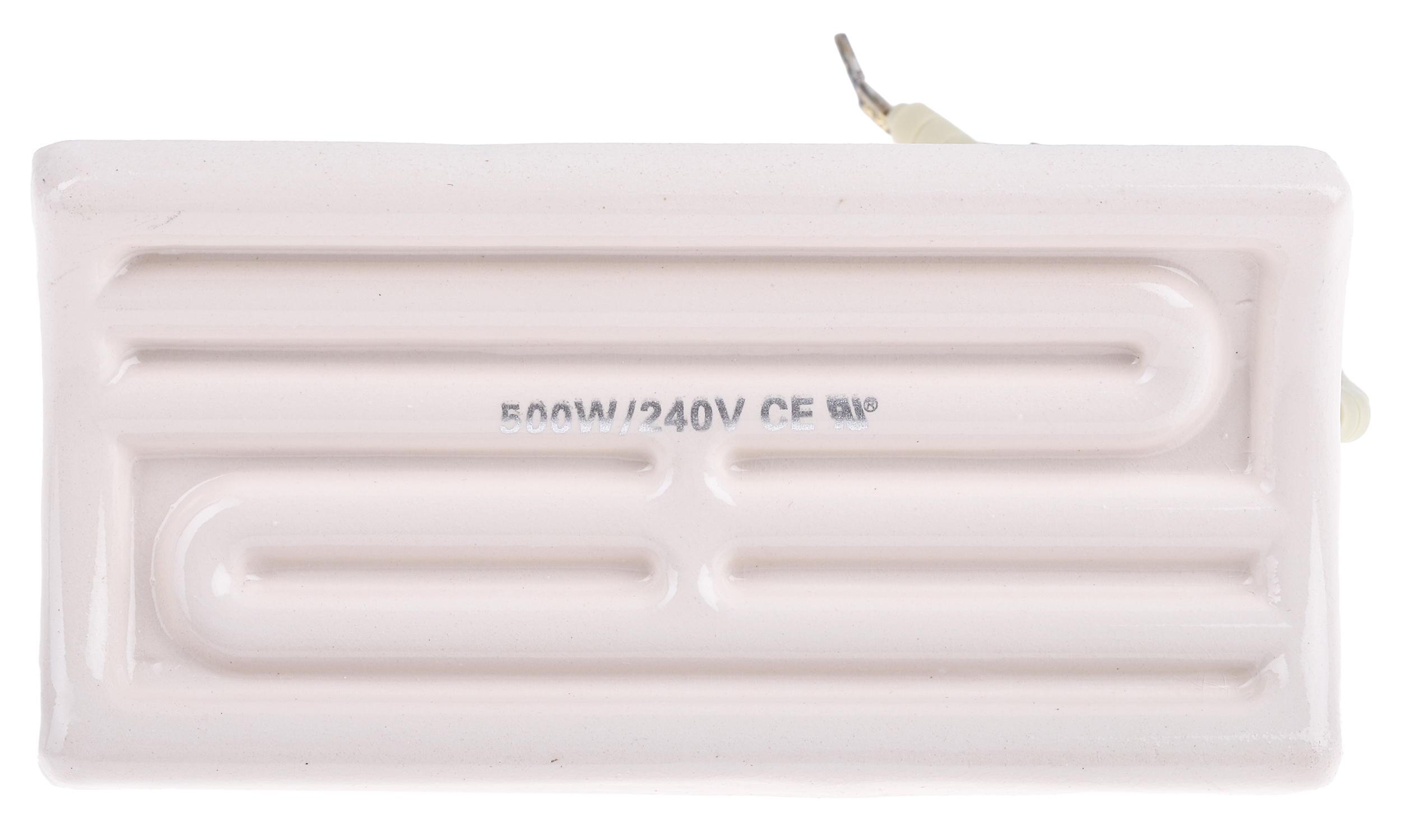 198-8529 RS PRO Ceramic Heating Element, 122mm, 60 mm, Ceramic Heating Element, 500 W, 230V ac