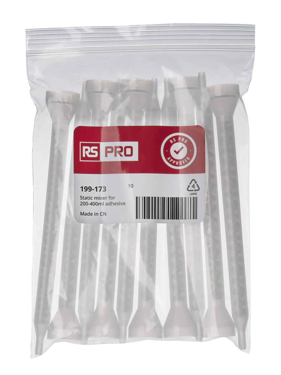 199-173 RS PRO AC Epoxy Mixer Nozzle, 400 ml Bell 24 Mixing elements 149 mm