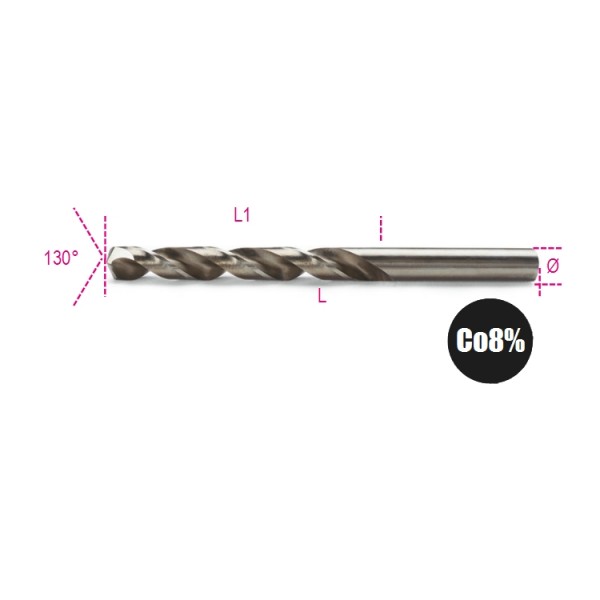 BETA 415 Series HSS Twist Drill Bit for Metal, 10.25mm Diameter, 133 mm Overall