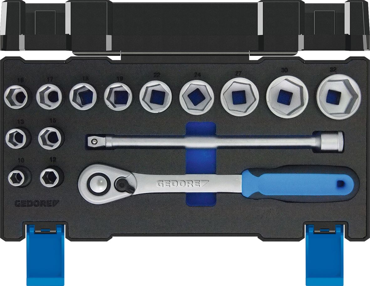 Gedore 15-Piece 1/2 in Square Socket Set