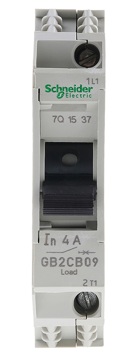 gb2cb09 Schneider Electric 4A 1P Pole Thermal Magnetic Circuit Breaker, 277 V ac, 415 V ac GB2