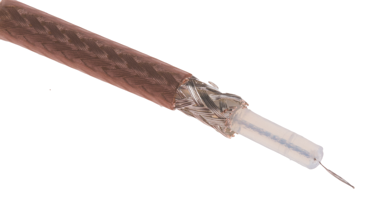 906-0632 RS PRO 75 Ω Coaxial Cable, 100 m Brown