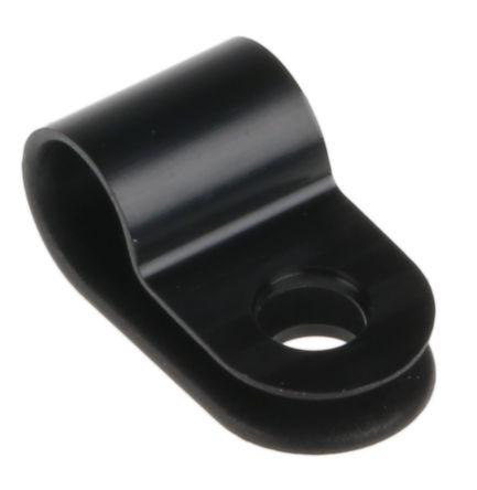 HellermannTyton 4.2mm Clamp, P-Type, Black, Fastener