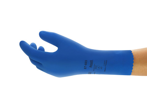 Ansell AlphaTec 87-665 Blue Natural Latex rubber Trousers, Size 8.5/9, Natural Rubber Coating