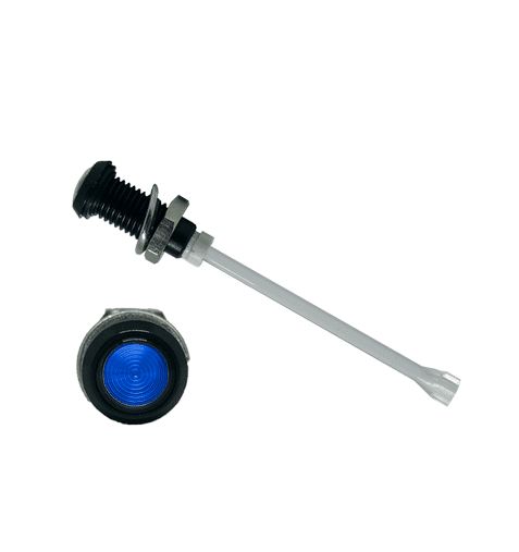 RHD-1410-F6PZB67PR Bivar, Panel Mount Vertical LED Light Pipe, Blue Round Lens