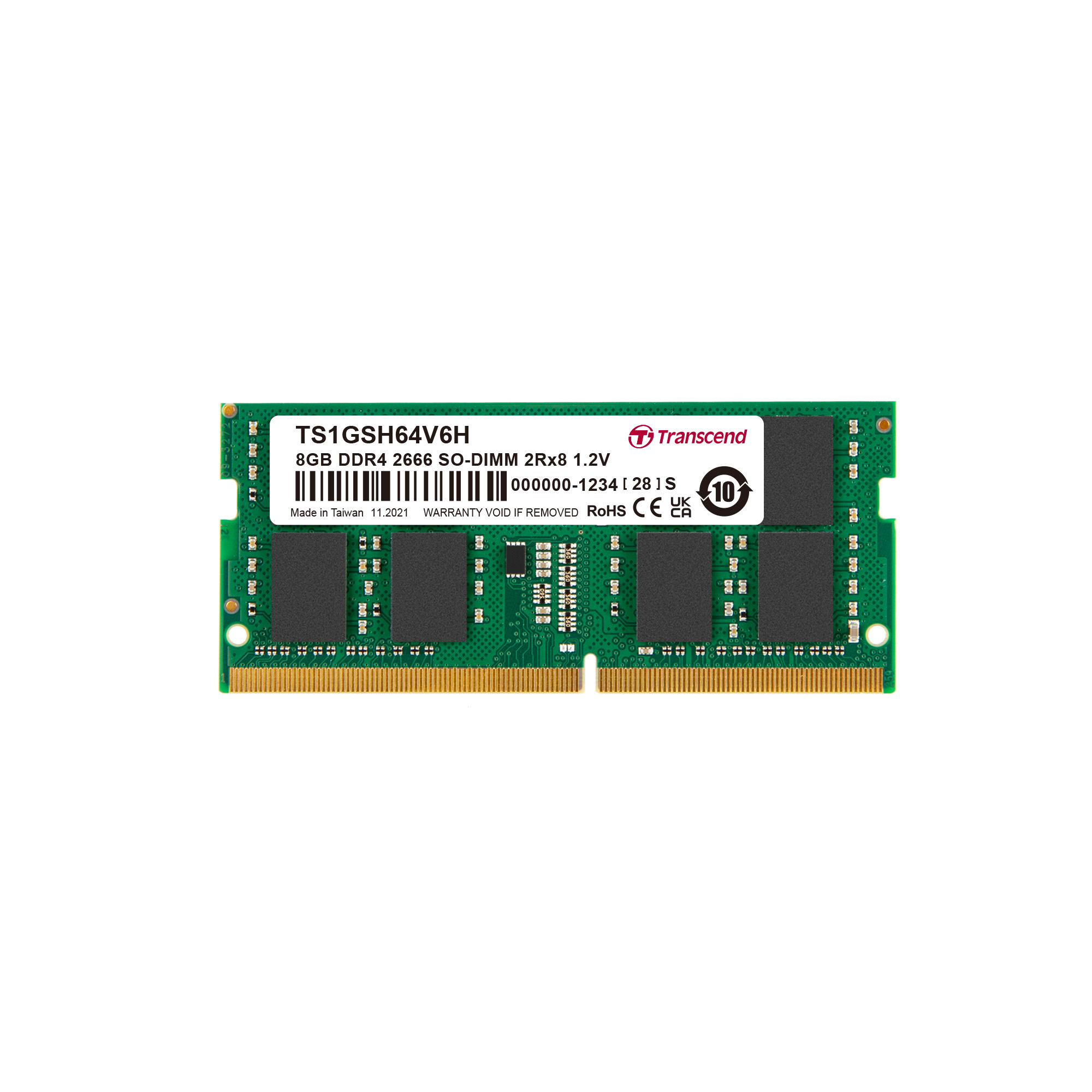Transcend 8 GB DDR4 Desktop, Laptop RAM, 2666Mbit/s, SODIMM, 1.2V