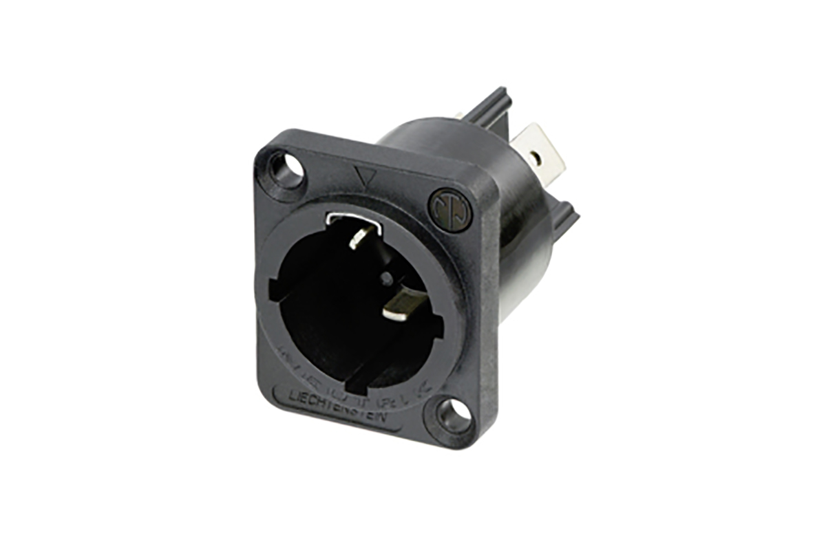 Neutrik Black Panel Mount 2+PE Mains Plug Plug, Rated At 16A, 250 V