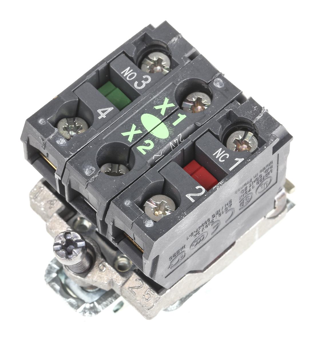 zb4bw0b35 Schneider Electric Harmony XB4 Contact & Light Block 1NO 1NC LED Green 24 V ac/dc Screw terminal