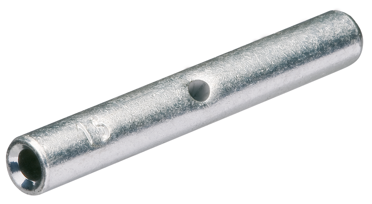 Knipex, 97 99 Butt Splice Connector, Sliver, Uninsulated, Tin 14 → 16 AWG