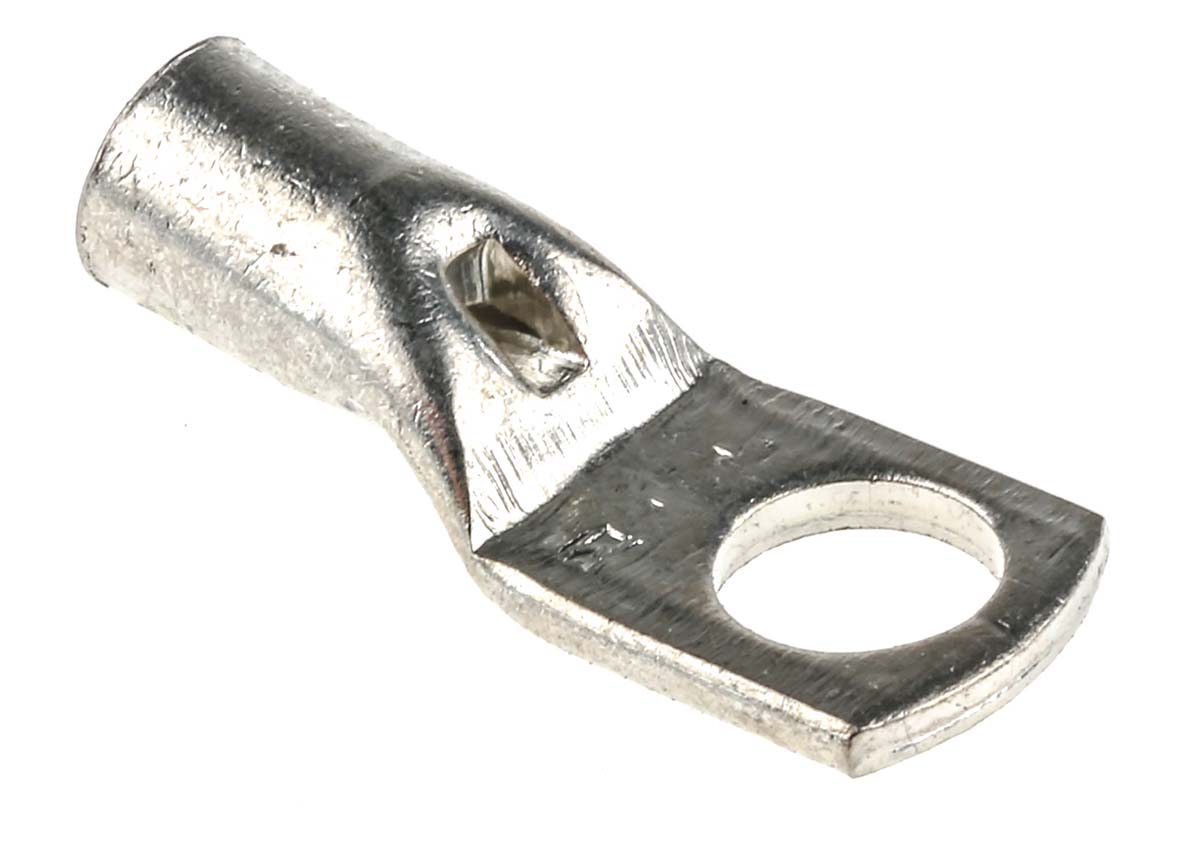 119-160 RS PRO, CT6 Uninsulated Tubular Ring Terminal, M6 Stud Size 10 AWG Wire Size, Grey
