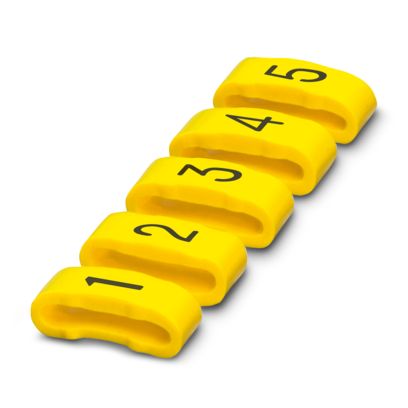 Phoenix Contact SD-WMTBS Slide On Cable Marker, Yellow, Pre-printed "Numbers", 10 → 136mm Cable, for Conductor