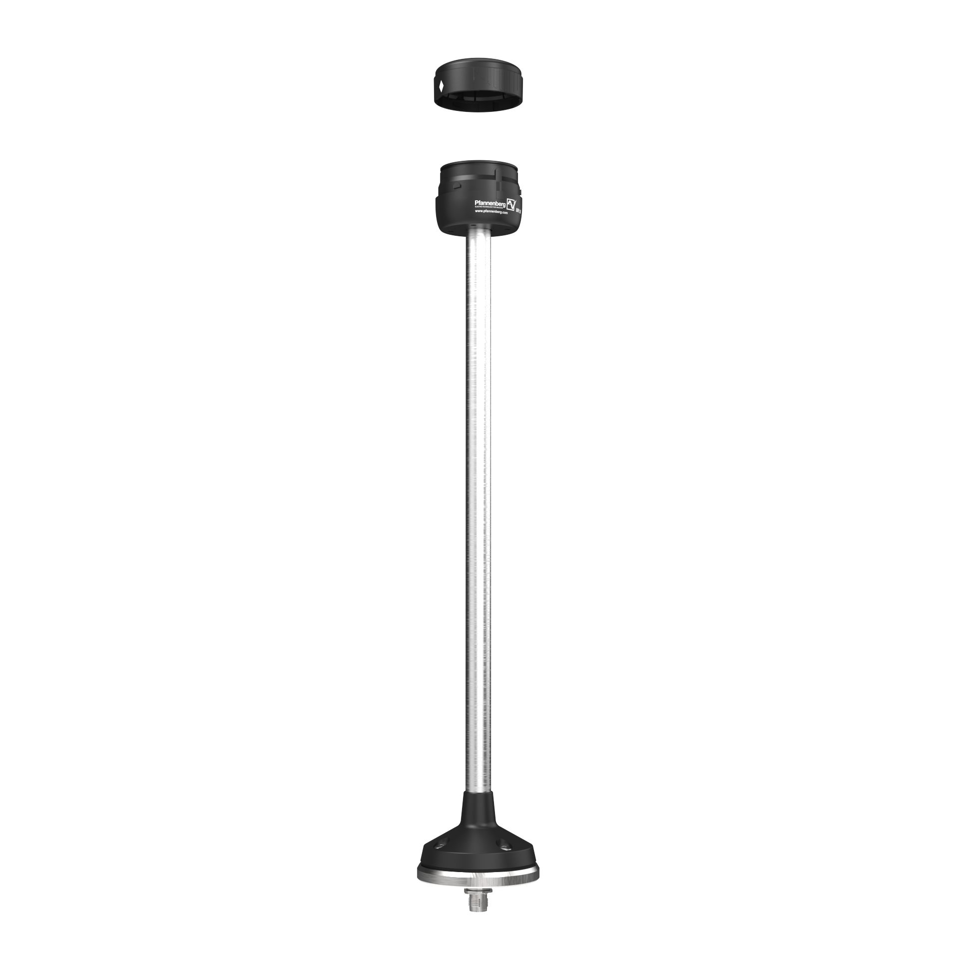 Pfannenberg BR 50 Series Yellow Flashing Effect Mounting Base with Tube for Use with Signal Tower, 230 V, LED Bulb, IP54
