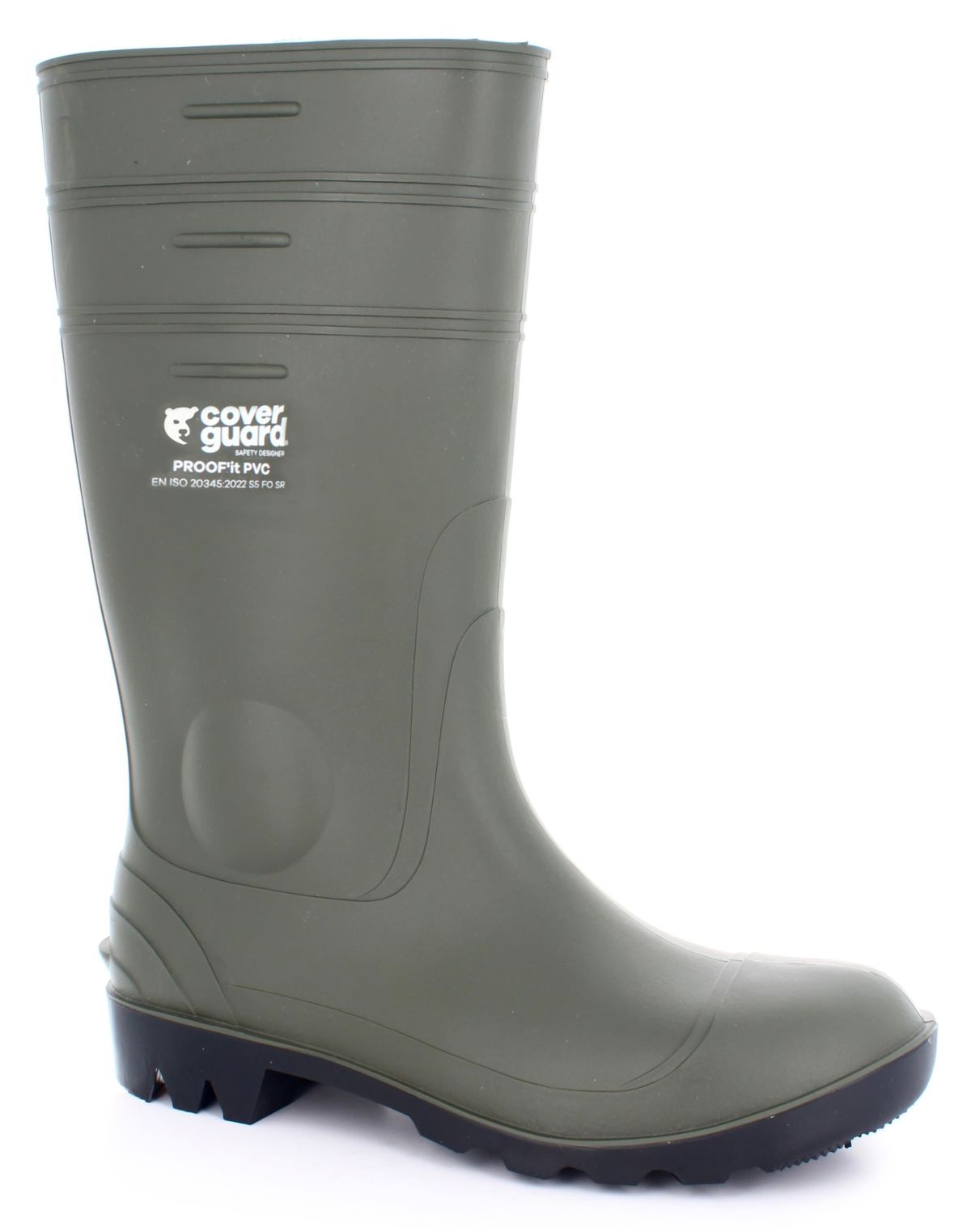 Coverguard PROOF'IT PVC Green/Black Steel Toe Capped Unisex Safety Boot, UK 8, EU 42