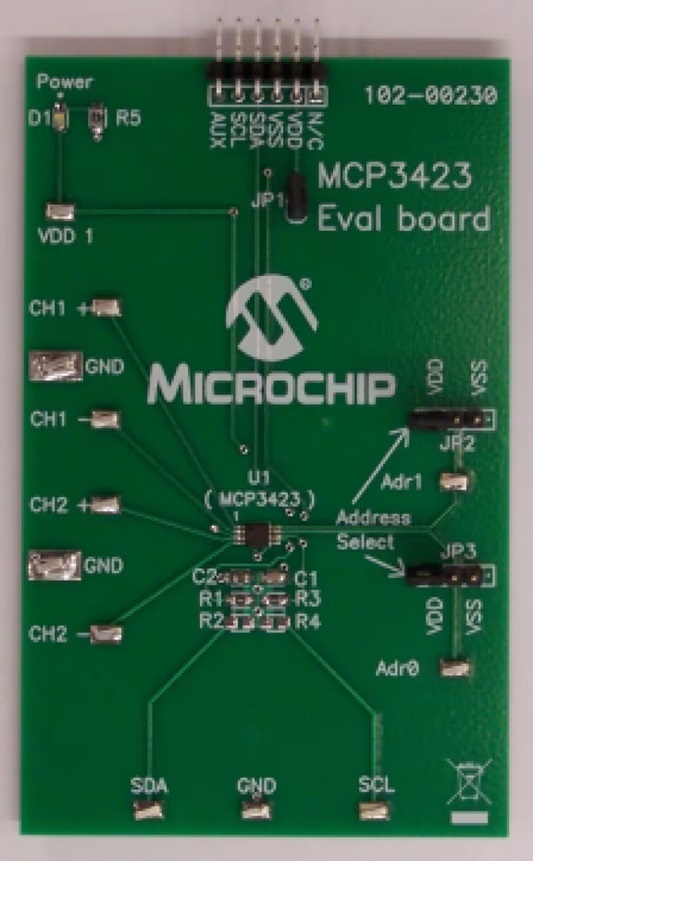 Microchip MCP3423EV MCP3423 Evaluation Board Evaluation Kit Signal Conversion Development Tool