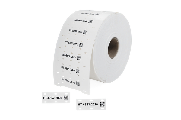 HellermannTyton TAGLF Cable Tie Cable Marker, White, Pre-printed "Ladder Style", for Large Cable Bundles And Wires,