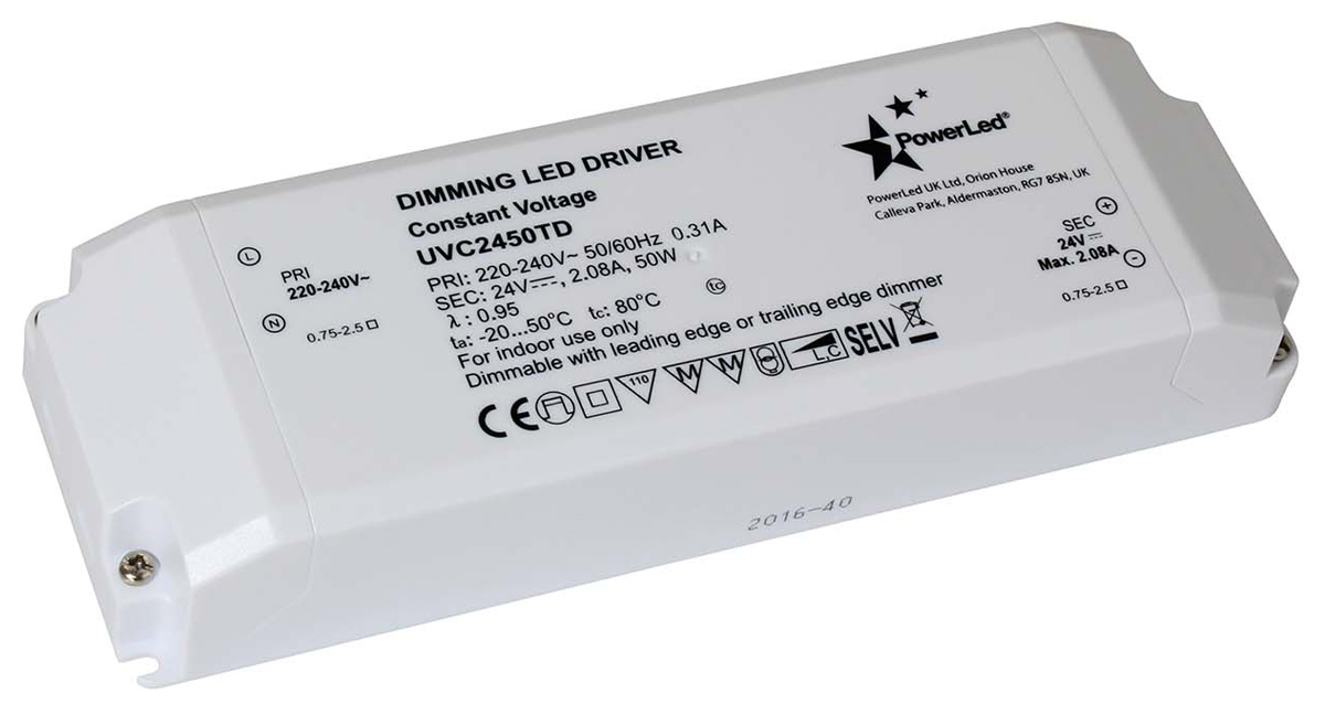 PowerLED LED Driver, 24V Output, 50W Output, 2.08A Output, Constant Voltage Dimmable