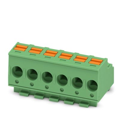 Phoenix Contact, 5mm Pitch, PTS, 6 Way, , Pluggable Terminal Block, Plug, PCB Mount, Push In Spring Termination, 1848574