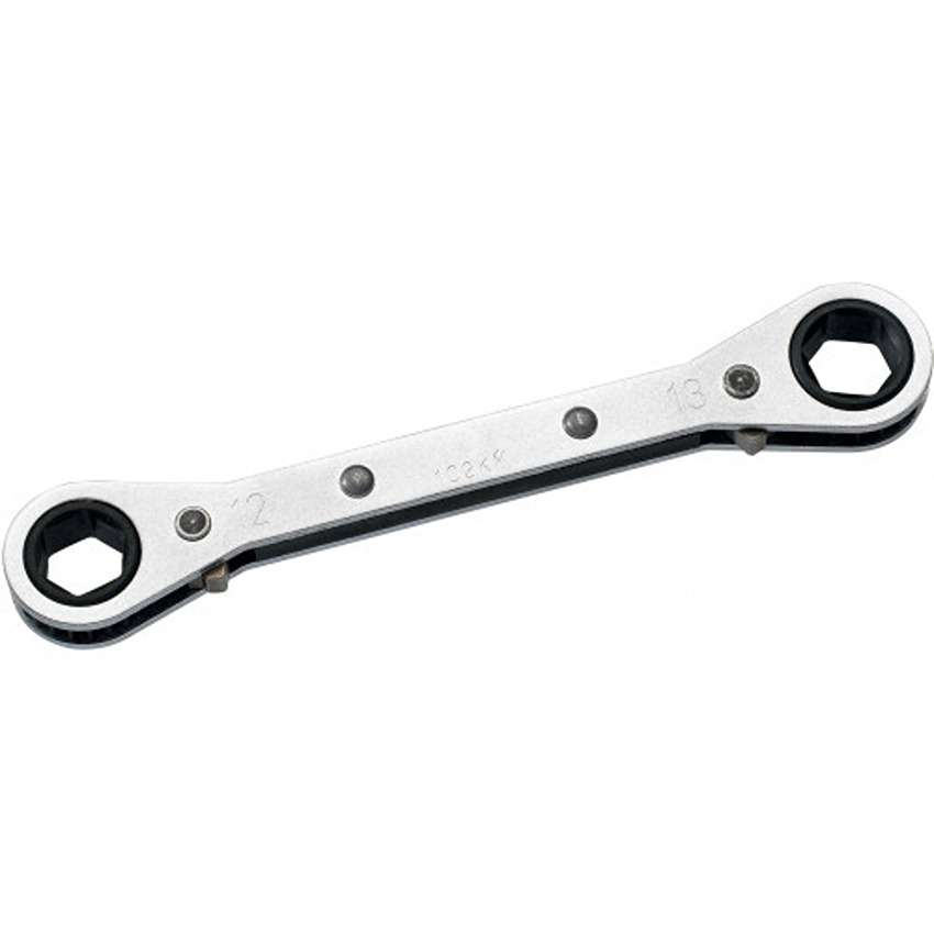 SAM Ratchet Combination Spanner, 135 mm Overall, 8 mm, 10 mm Jaw Capacity