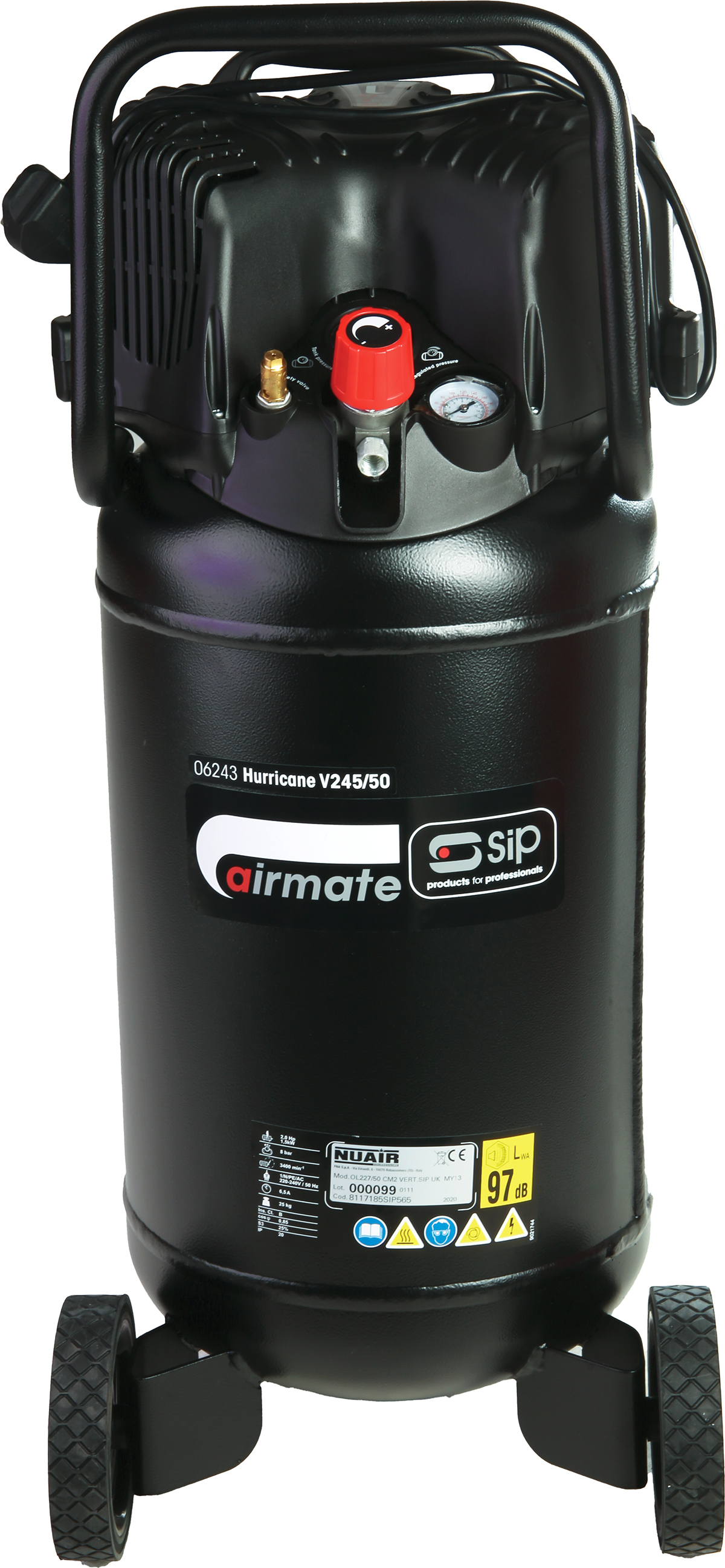 06243 SIP 50 l Air Compressor, 8bar, 22.2kg