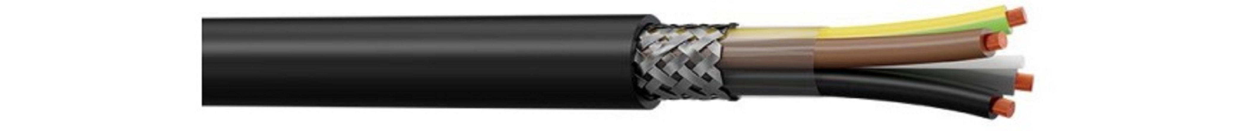 AXINDUS CY Control Cable, 4 Cores 4mm² 12 AWG, Screened, Black Polyvinyl Chloride Sheath